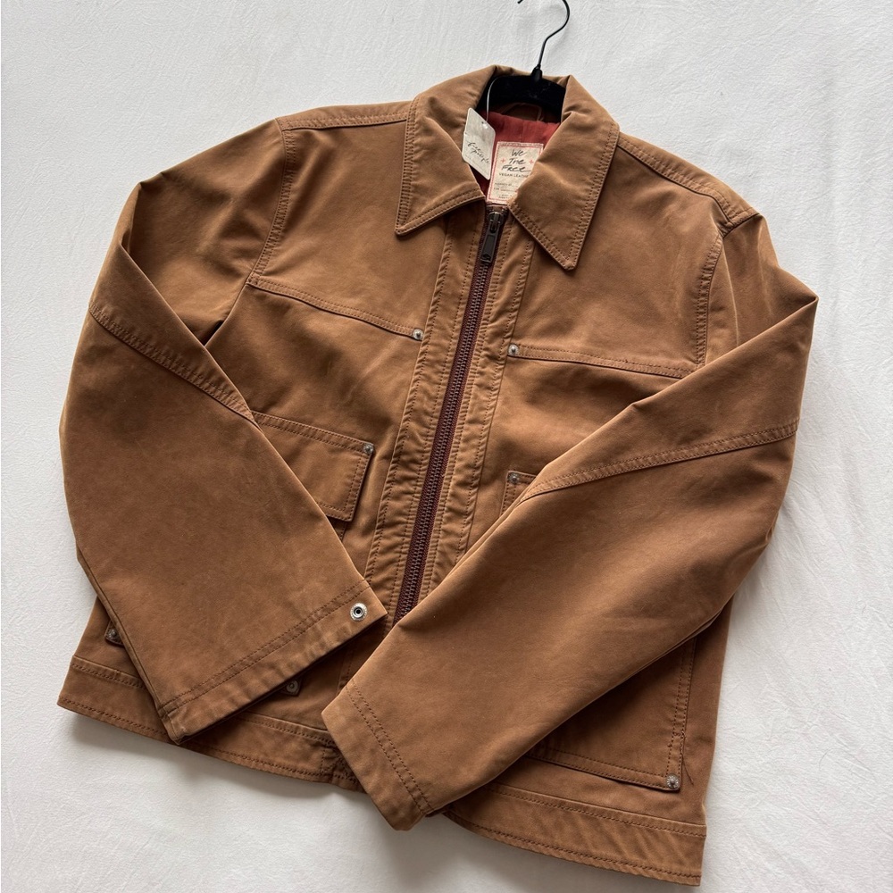 FREE PEOPLE BLAIR SUEDE JACKET IN CARAMEL CAFE | SIZE SMALL | NWT